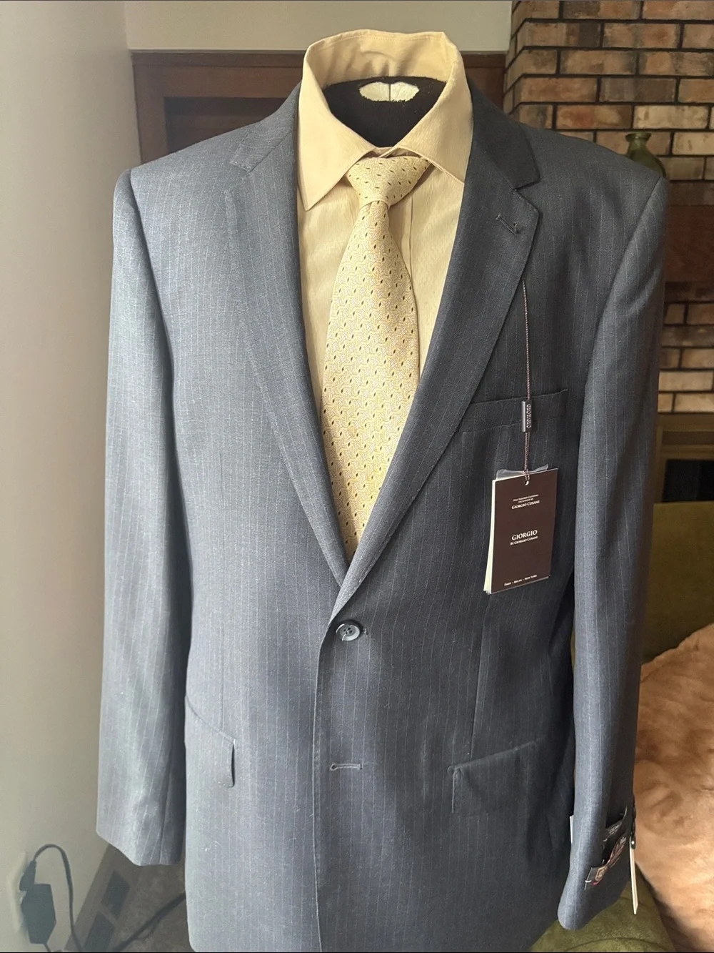 Men's Wool Giorgio Cosani Gray Pinstripe Suit